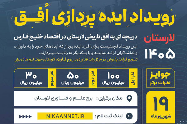 رویداد ایده‌پردازی «افق» در لارستان برگزار می‌شود